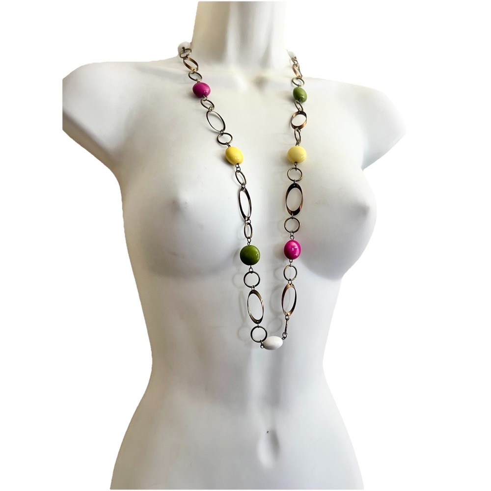 Vintage Beaded Long Necklace Retro Jewelry Mother's Day Women Clothing Accessory